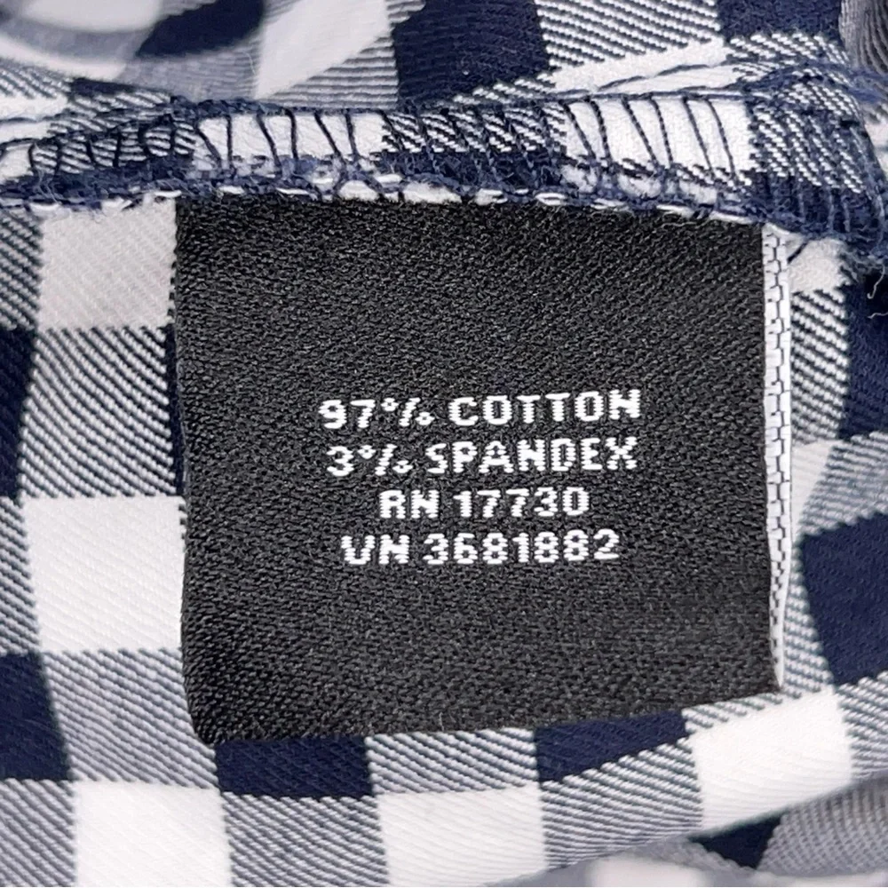 Small Victoria Beckham For Target Gingham Blue White Plaid Ruffle Preppy Cotton